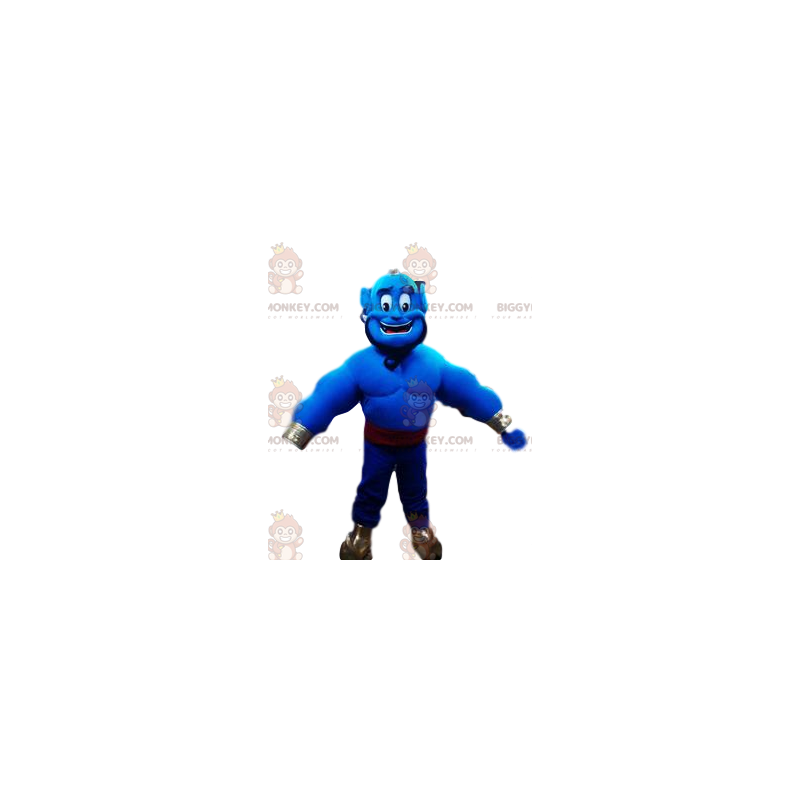 Blauw Genie BIGGYMONKEY™ mascottekostuum van Aladdin. Genie