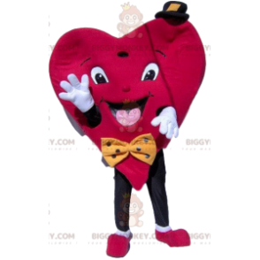 Costume de mascotte BIGGYMONKEY™ de cœur avec un petit chapeau