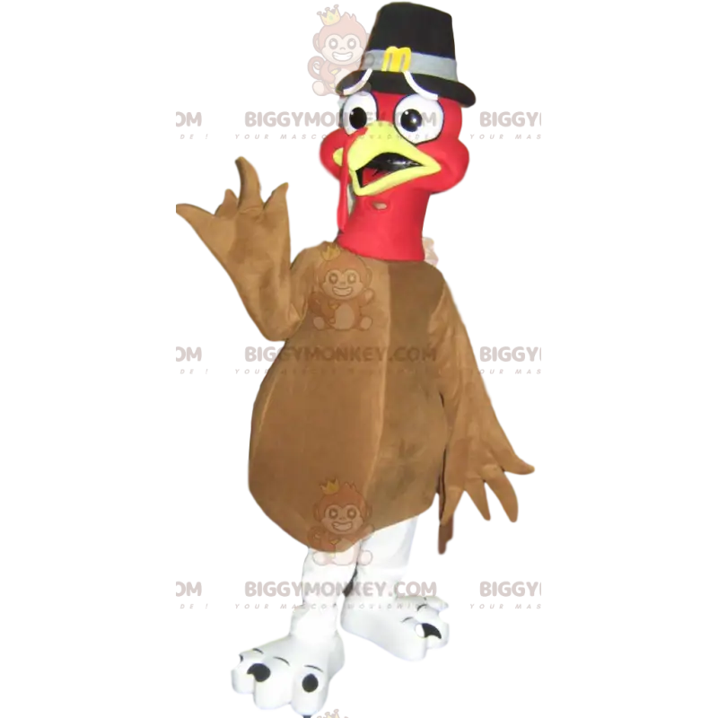 Costume de mascotte BIGGYMONKEY™ de dindon beige avec un Costume de mascotte BIGGYMONKEY™ de dindon beige avec un