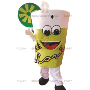 Costume de mascotte BIGGYMONKEY™ de verre de limonade super