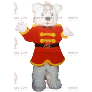 Στολή μασκότ BIGGYMONKEY™ Polar Bear με κόκκινο και κίτρινο