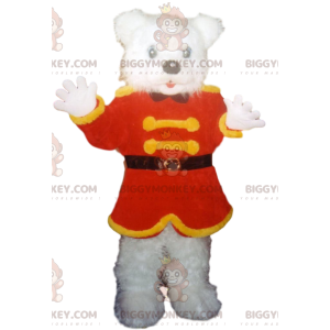 Στολή μασκότ BIGGYMONKEY™ Polar Bear με κόκκινο και κίτρινο σακάκι - Μασκότ αρκούδας - BIGGYMONKEY_012139 - BiggyMonkey.com