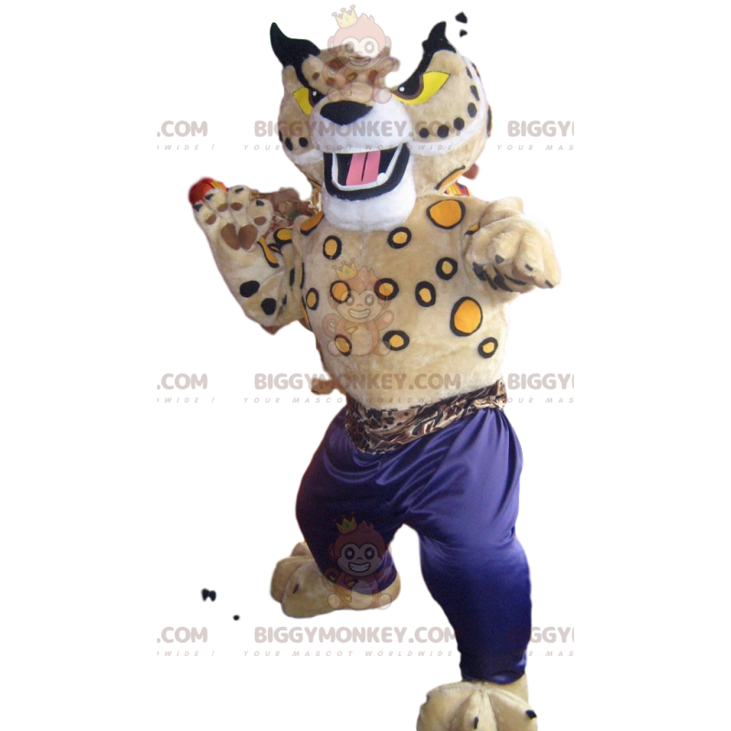 Costume da mascotte BIGGYMONKEY™ di lince beige con pantaloni Costume da mascotte BIGGYMONKEY™ di lince beige con pantaloni