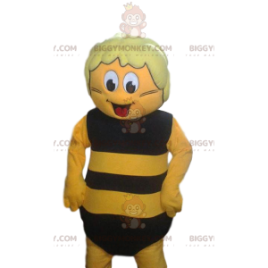 BIGGYMONKEY™ mascot costume of yellow cone in blue sports