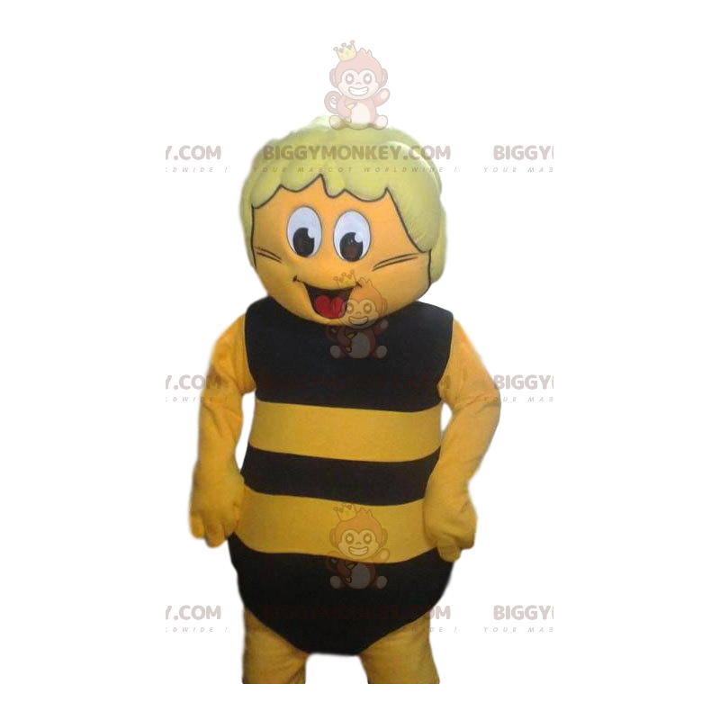 BIGGYMONKEY™ maskottiasu keltaisesta kartiosta sinisissä BIGGYMONKEY™ maskottiasu keltaisesta kartiosta sinisissä