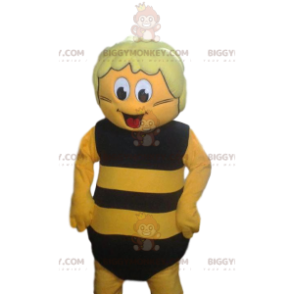 BIGGYMONKEY™ maskotkostume af gul kegle i blå sportsbukser. kegledragt - Løvemasker - BIGGYMONKEY_012143 - BiggyMonkey.com