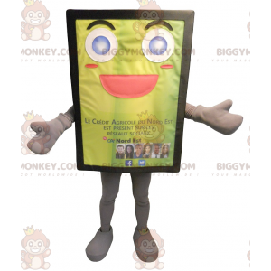 Cheerful Yellow Billboard BIGGYMONKEY™ Mascot Costume -