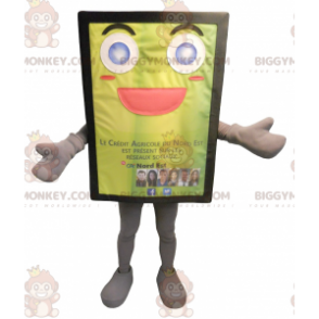 Fröhliches gelbes Billboard BIGGYMONKEY™ Maskottchen-Kostüm -