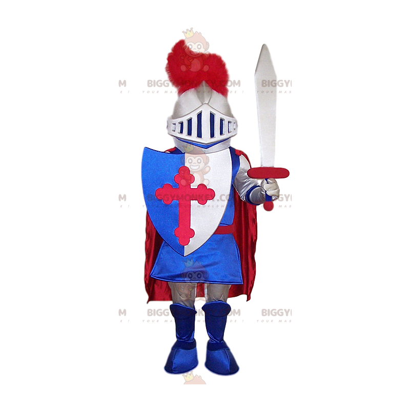 Knight BIGGYMONKEY™ maskottiasu kilpellään. Ritari puku - Knight BIGGYMONKEY™ maskottiasu kilpellään. Ritari puku -
