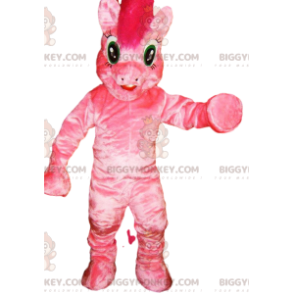 BIGGYMONKEY™ mascot costume of pink pony with crazy mane -