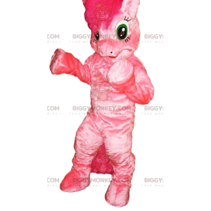 BIGGYMONKEY™ mascot costume of pink pony with crazy mane -