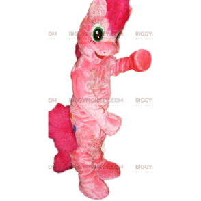 BIGGYMONKEY™ mascot costume of pink pony with crazy mane -