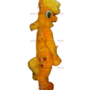 BIGGYMONKEY™ mascot costume of yellow pony with crazy mane -