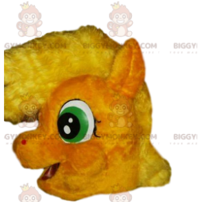 BIGGYMONKEY™ Maskottchenkostüm aus gelbem Pony mit verrückter