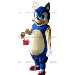 BIGGYMONKEY™ costume mascotte di Sonic, il famoso riccio blu di