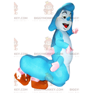 Costume de mascotte BIGGYMONKEY™ de la chenille bleue d'Alice