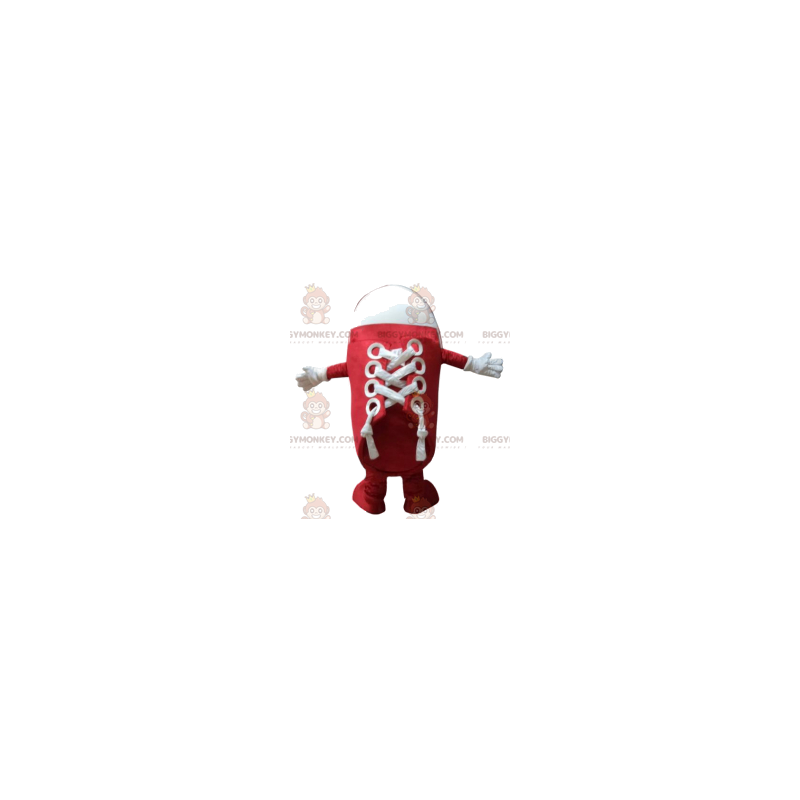 BIGGYMONKEY™ mascot costume of red and white shoes. shoe suit -