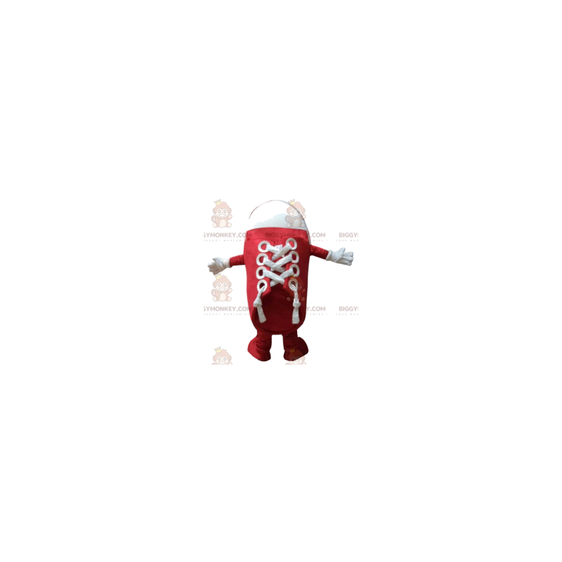 BIGGYMONKEY™ maskotdräkt av röda och vita skor. skodräkt - BIGGYMONKEY™ maskotdräkt av röda och vita skor. skodräkt -