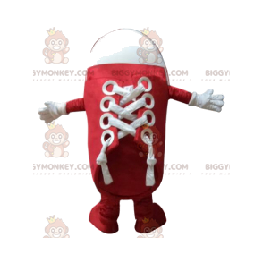 Disfraz de mascota BIGGYMONKEY™ de zapatos rojos y blancos.