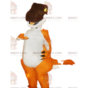 Orange and Brown Tyrex BIGGYMONKEY™ Mascot Costume. Tyrex