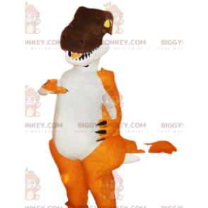 Πορτοκαλί και καφέ στολή μασκότ Tyrex BIGGYMONKEY™. Στολή Tyrex
