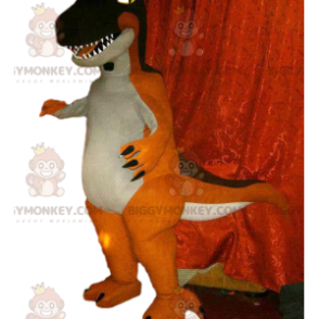 Orange and Brown Tyrex BIGGYMONKEY™ Mascot Costume. Tyrex