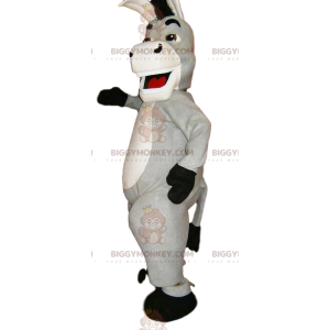 Super Cheerful Gray Donkey BIGGYMONKEY™ Mascot Costume. Gray