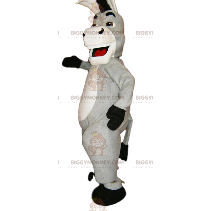 Costume de mascotte BIGGYMONKEY™ d'âne gris super joyeux.
