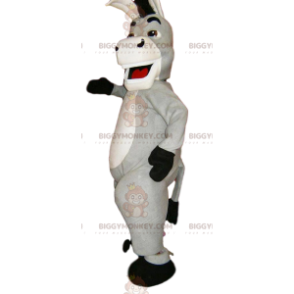 Super Cheerful Gray Donkey BIGGYMONKEY™ Mascot Costume. Gray