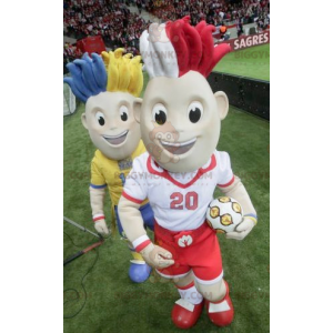 2 footballer BIGGYMONKEY™s mascot with colored hair –