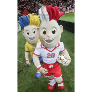 2 mascotte del calciatore BIGGYMONKEY™ con i capelli colorati -