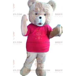 Fantasia de mascote Pink Bear BIGGYMONKEY™ com jersey fúcsia –