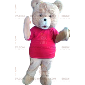 Pink Bear BIGGYMONKEY™ Mascot Costume with Fuchsia Jersey -