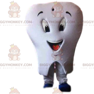 White Tooth BIGGYMONKEY™ Mascot Costume with Toothbrush -