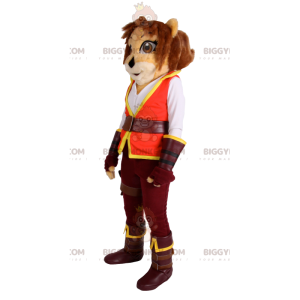 BIGGYMONKEY™ Mascot Costume Feline In Vintage Military Outfit –