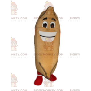 Costume de mascotte BIGGYMONKEY™ de banane très souriante.