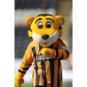 Yellow White and Black Tiger BIGGYMONKEY™ Mascot Costume –