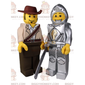 BIGGYMONKEY™ playmobil ridder maskot kostume. ridder kostume -