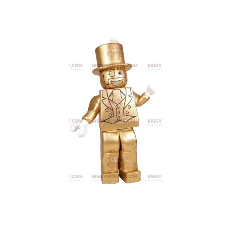 BIGGYMONKEY™ playmobil mascot costume of man in golden costume