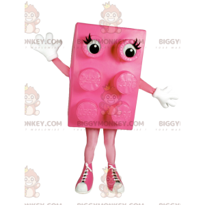 Pink Block BIGGYMONKEY™ Mascot Costume with Nice Shoes -