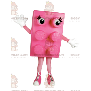 Rosa Block BIGGYMONKEY™ Maskottchen-Kostüm mit schönen Schuhen