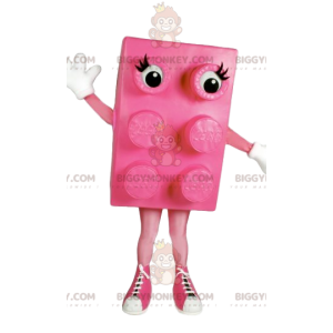 Rosa Block BIGGYMONKEY™ Maskottchen-Kostüm mit schönen Schuhen