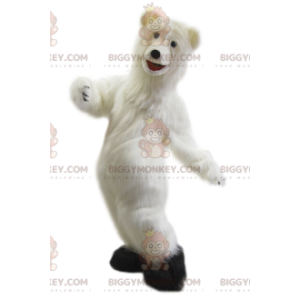 Fato de mascote BIGGYMONKEY™ de urso polar muito alegre.