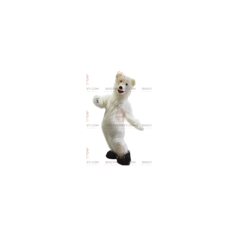 Disfraz de mascota de oso polar BIGGYMONKEY™ muy alegre. Disfraz de mascota de oso polar BIGGYMONKEY™ muy alegre.