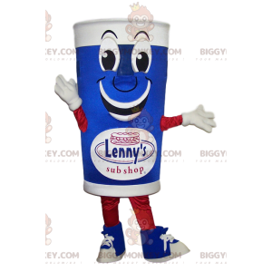 Smiling Blue and White Glass BIGGYMONKEY™ Mascot Costume -
