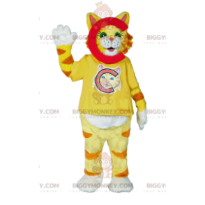Super Cute Yellow Cat BIGGYMONKEY™ Mascot Costume -