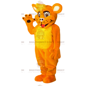 Oranje leeuwenwelp BIGGYMONKEY™ mascottekostuum. leeuwenwelp