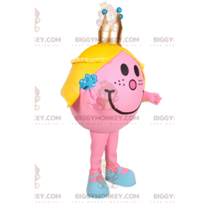 BIGGYMONKEY™ Maskottchenkostüm Kleines rundes rosa Mädchen mit