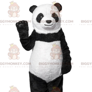 Freundliches Panda BIGGYMONKEY™ Maskottchenkostüm. Panda-Kostüm