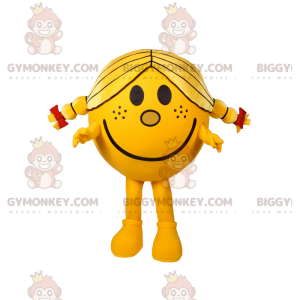 BIGGYMONKEY™ Little Girl Στρογγυλή κίτρινη στολή μασκότ με